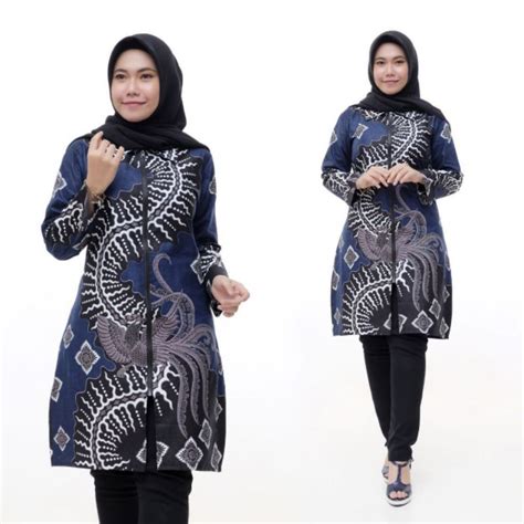 Jual Baju Tunik Batik Wanita Seragam Guru Kantor Jumbo Ld Cm