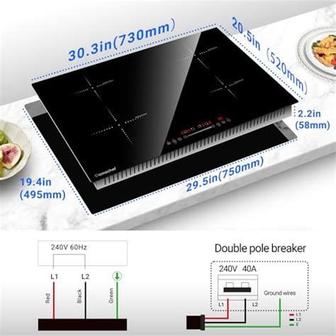 Amzchef Electric Cooktop Inch With Boost Burners Bulid In