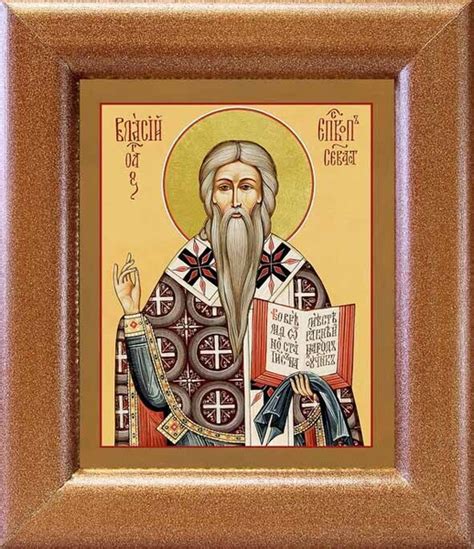 Священномученик Власий, епископ Севастийский, икона в широкой рамке 14 ...