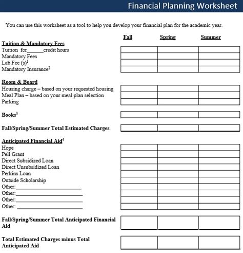 Printable Money Management Worksheets