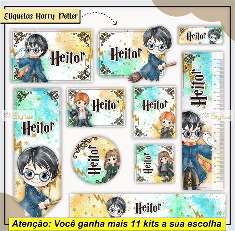 Etiqueta Escolar Arquivo Harry Potter Studio Png E Pdf