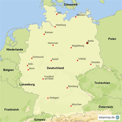 Stepmap Deutschland Mit Nachbarländern Landkarte Für Deutschland