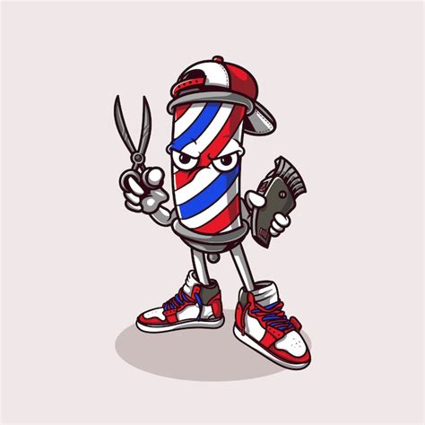 Premium Vector Barbershop Mascot