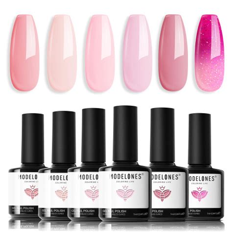 Jual Modelones Gel Nail Set Polish Warna Gel Pink Nude Polish Set Kab Tangerang