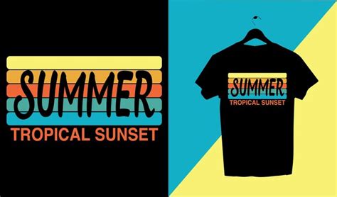 Premium Vector Summer Tropical Sunset T Shirt Vector