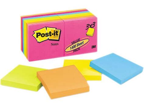 Post It Notes 654 14an Original Pads In Neon Colors 3 X 3 Five Neon