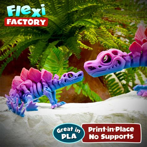 Stl File Flexi Factory Skeleton Stegosaurus With Mf Files Included