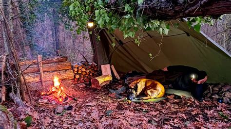 Winter Camping In Emergency Bushcraft Shelter Campfire Cooking Nature Documentary Survival