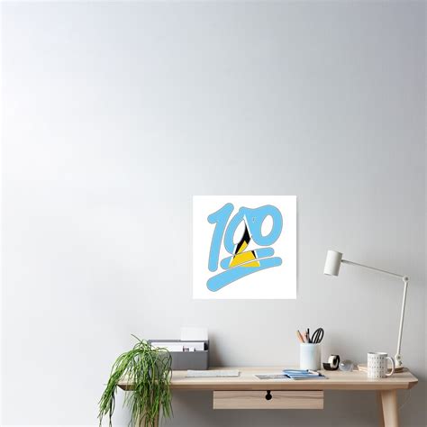 "St Lucia flag 100 emoji" Poster for Sale by identiti | Redbubble