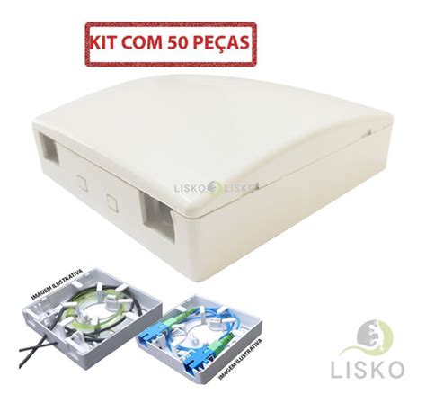 Kit C 50 Caixa Roseta Terminação Fibra Óptica 2p Ftth Pto Frete grátis