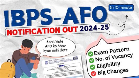 IBPS AFO 2024 Detail Notification OUT Vacancy Exam Date