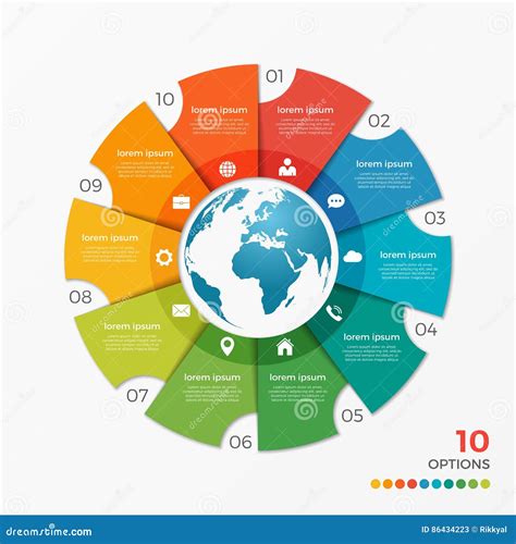 Kreisen Sie Infographic Schablone Des Diagramms Mit Wahlen Der Kugel
