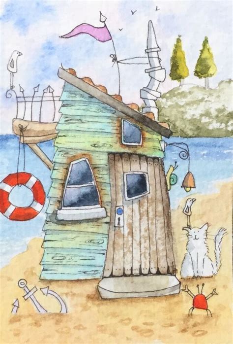 Pin By Sally Engen On Art I Like Beach Huts Art Whimsical Art