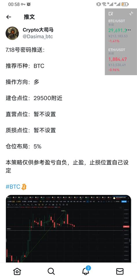 Crypto大司马 on Twitter 大饼29500成功接车现价29700目前浮赢200刀