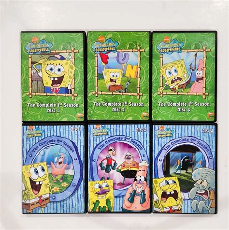 6 For 6dvd Spongebob Squarepants Seasons 1 And 2 Dvd Boxsets 6 Discs