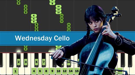 Wednesday Addams Playing Cello Paint It Black Easy Piano Tutorial