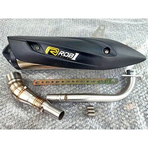 Knalpot Racing Rcb Rob 1 Leher Blue Nmax Old Atau New Aerox Old Atau