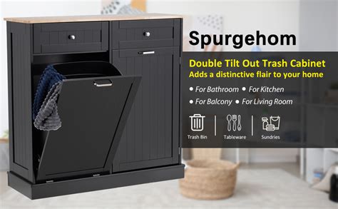 Amazon Spurgehom 13 Gallons Tilt Out Trash Cabinet Kitchen Waste