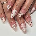 Amazon Pcs Nude Pink Press On Nails Short Almond BHLFRH Fake Nails Press Ons Nail Art