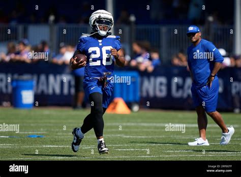 New York Giants Running Back Saquon Barkley Participates In Training