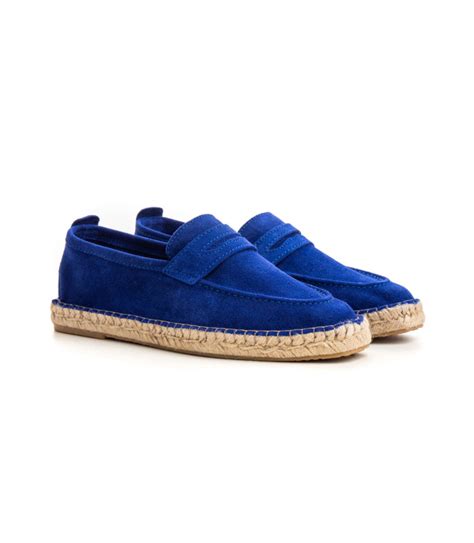 Ibiza Espadrilles En Veau Velours Indigo Marque De Qualit Europann