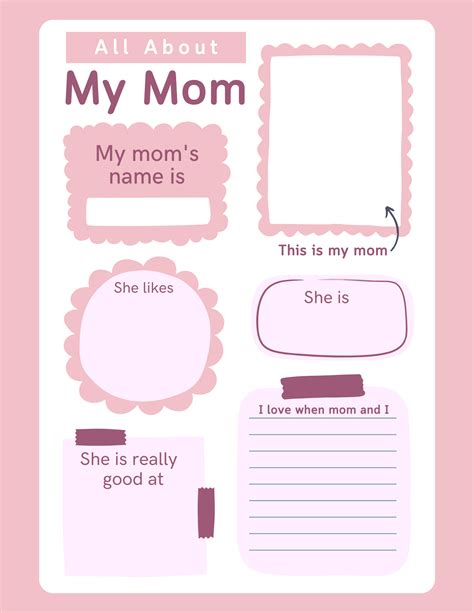 All About Mom Printable Worksheets Library