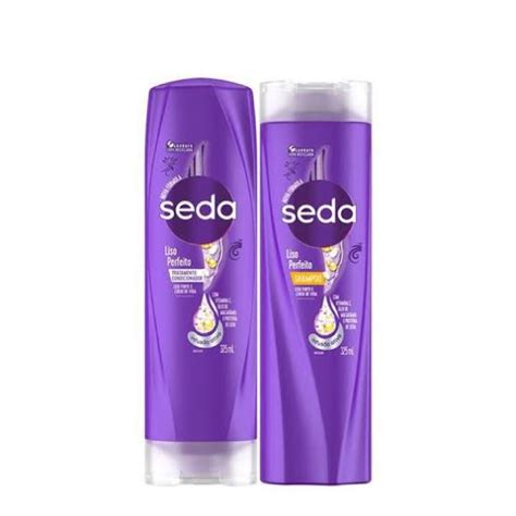 Kit Shampoo E Condicionador Seda Liso Perfeito Lisos Fortes E Cheio De