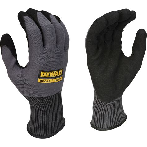 DEWALT Double-Dipped Flexible Durable Grip Work Gloves, Black/Gray