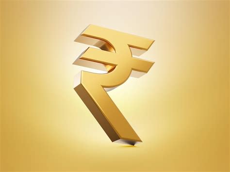 Premium Photo Golden Indian Rupee Currency Icon Isolated Inr D Rendering