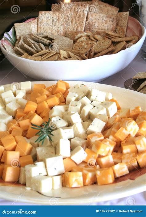 Appetizers Of Cheese Cubes And Crackers Stock Photography - Image: 18772302