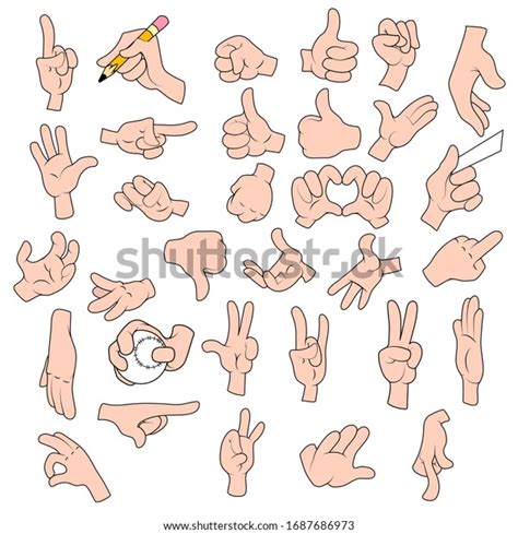 Vector Set Cartoon Hands Stock Vector Royalty Free 1687686973