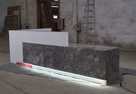 Salon Marble L Shape Custom Latest Durable Reception Desk