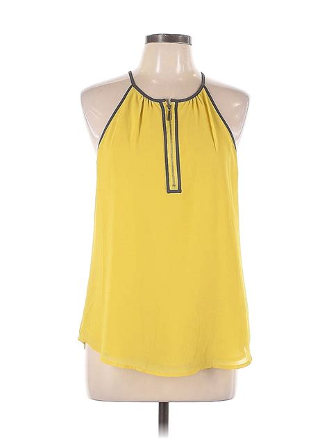 Naked Zebra Polyester Yellow Sleeveless Blouse Size L Off ThredUp