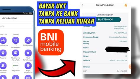 Cara Bayar Ukt Spp Di Bni Mobile Banking Terbaru Youtube