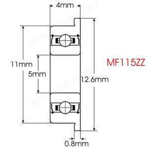 Mf Zz Flanged Ball Bearing X X Mm Makeralot