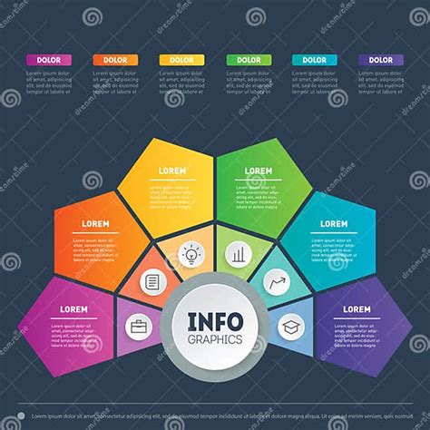 Web Template Of A Circle Info Chart Diagram Or Presentation Vector