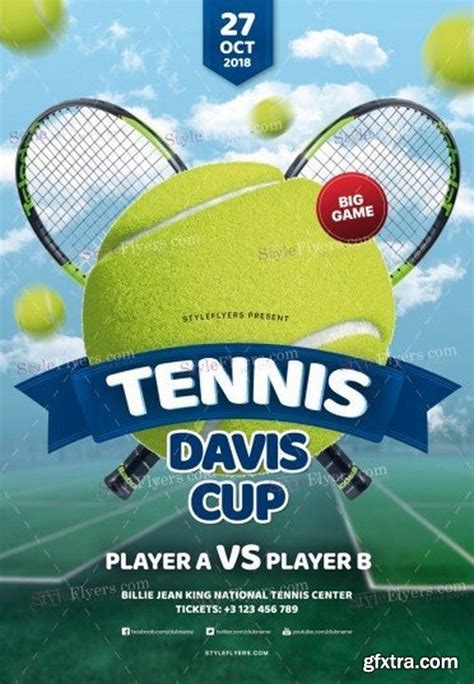 Tennis Davis Cup PSD Flyer Template » GFxtra