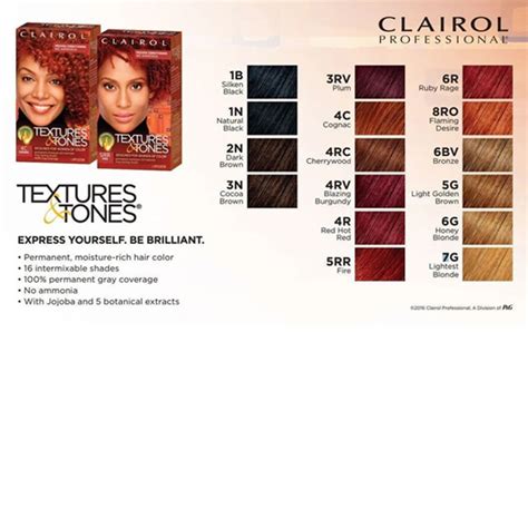 Clairol Textures And Tones Color Chart