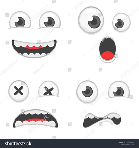 Set Emoticons Emoji Isolated On White Stock Vector Royalty Free