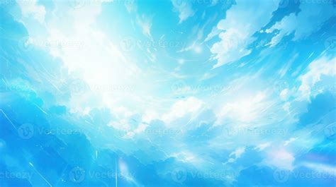 Realistic Stylized Blue Sky With Lens Flare Ai Generated 29995333 Stock