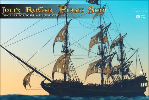 Jolly Roger Pirate Ship 3D Models Sveva