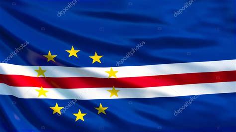 Bandera de Cabo Verde Bandera ondeante de Cabo Verde 3d ilustración