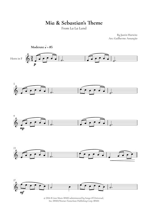 Mia Sebastian s Theme arr Guilherme Assunção Sheet Music Justin