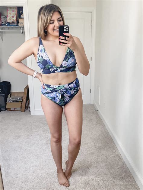 J Crew Plunge V Neck Bikini Top In Retro Floral And High Cut Tie Waist