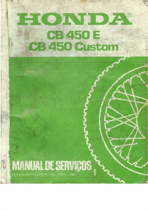 Pdf Manual De Serviço Honda Cb450 E Cb450 Custon Dokumentips