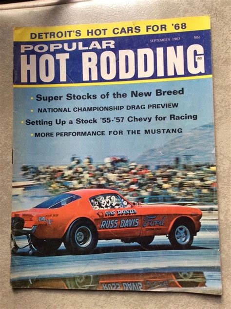 SEPT 1967 POPULAR Hot Rodding NHRA Drag Racing Serpent Olds 4 4 2 390 GTA Mustang EUR 9 42