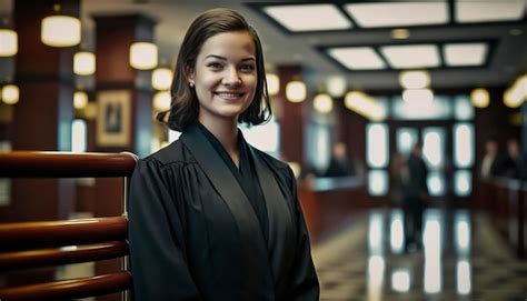 Premium AI Image | beautiful smiling female prosecutor wearing ...