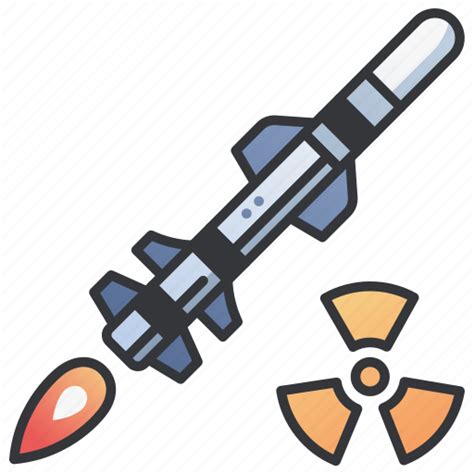 Atomic Danger Missile Nuclear Technology War Weapon Icon