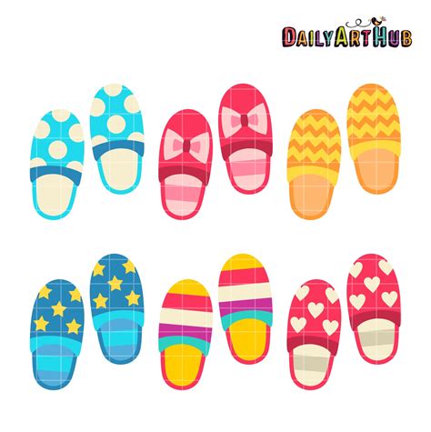 Bedroom Slippers Clip Art Set – Daily Art Hub // Graphics, Alphabets & SVG