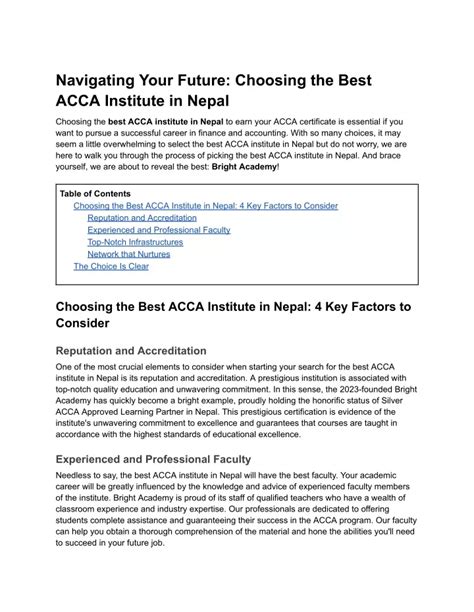 PPT Navigating Your Future Choosing The Best ACCA Institute In Nepal